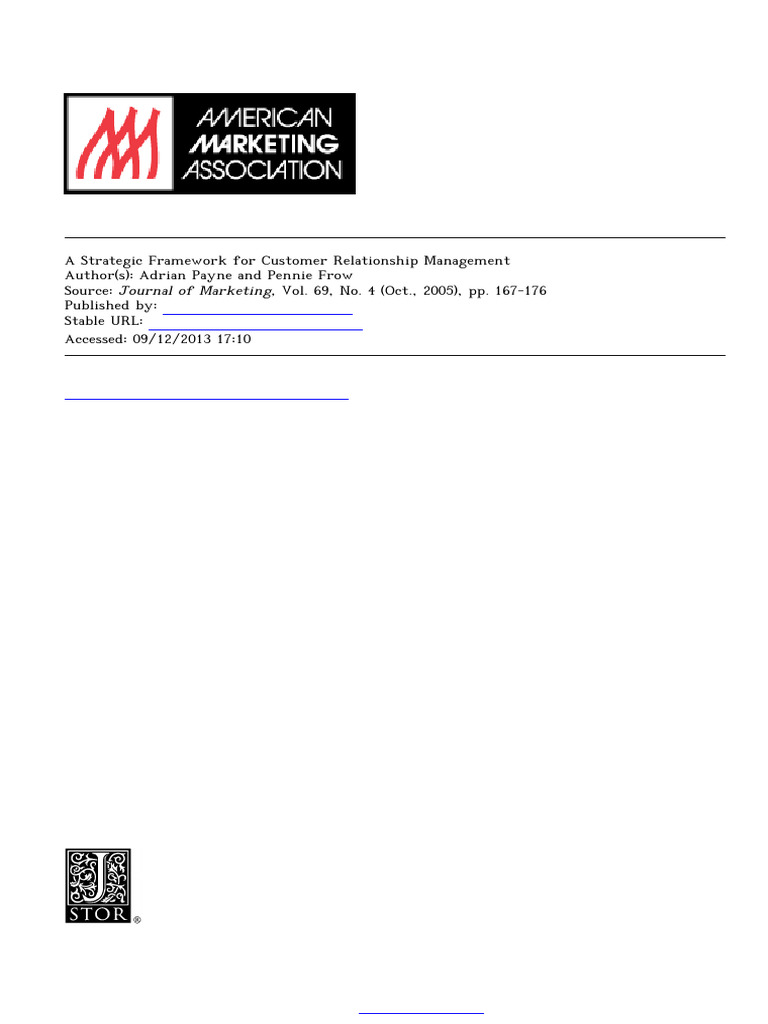 A Strategic Framework For Customer Relat | PDF | Customer Relationship ...