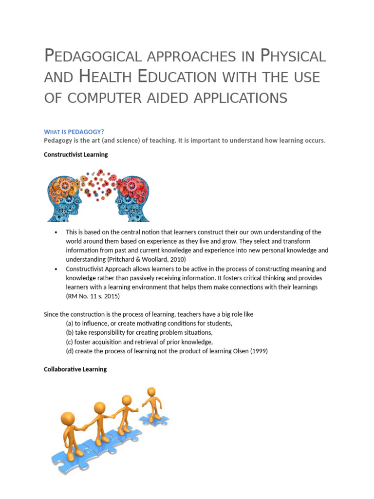 Pedagogical Approaches in Health Education | PDF | Learning ...