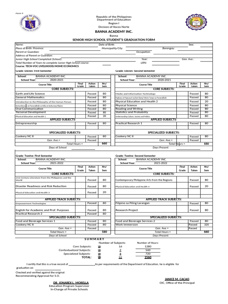 SCHOOL FORM 9 | PDF | Science