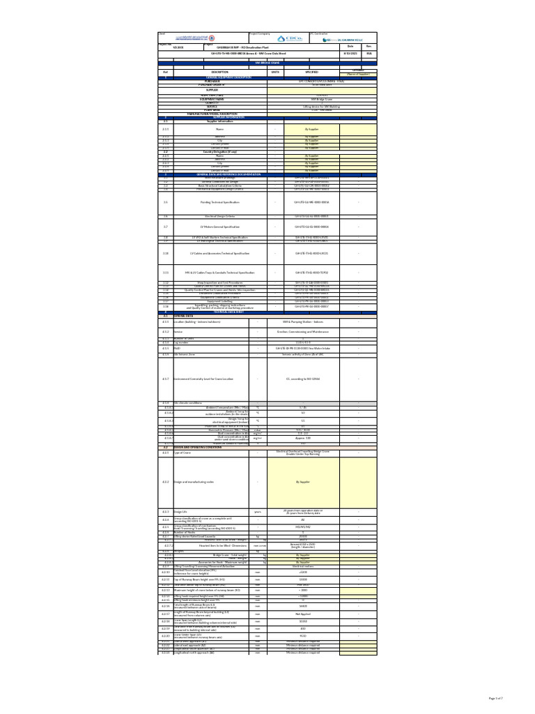 15 Ton SWI Bridge Crane Specifications | PDF | Crane (Machine) | Beam ...