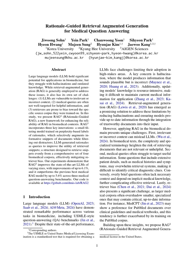 Rationale-Guided Retrieval Augmented Generation For Medical Question ...
