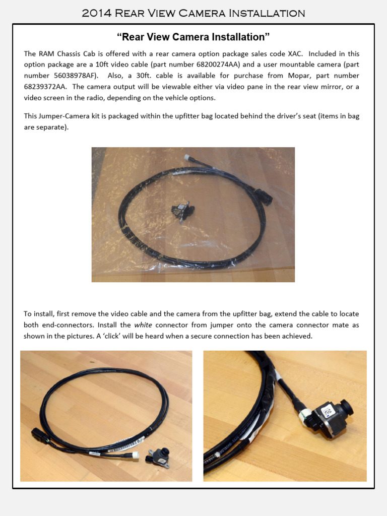 2014 RAM Backup Camera Installation Guide | PDF | Technology & Engineering