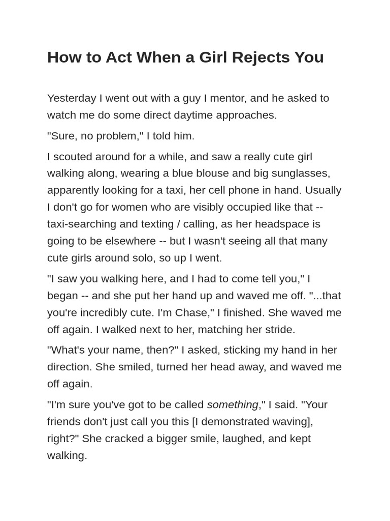 How To Act When A Girl Rejects You - 20241021 - 104828 - 0000 | PDF ...