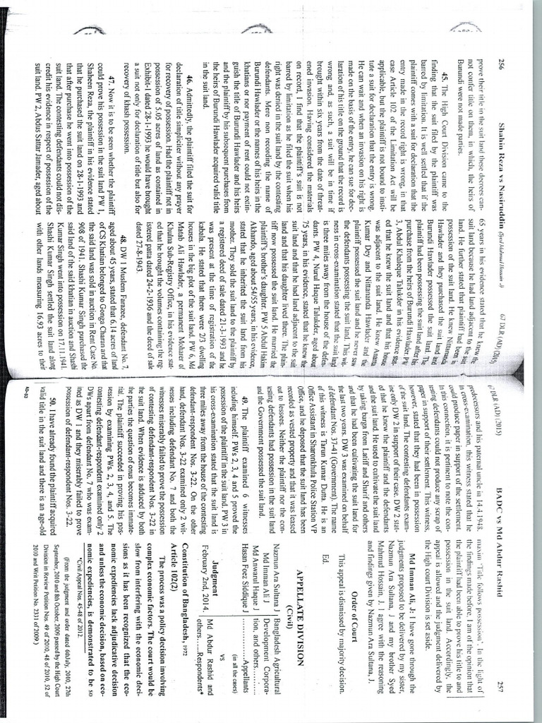 67 DLR (Ad) 257 | PDF