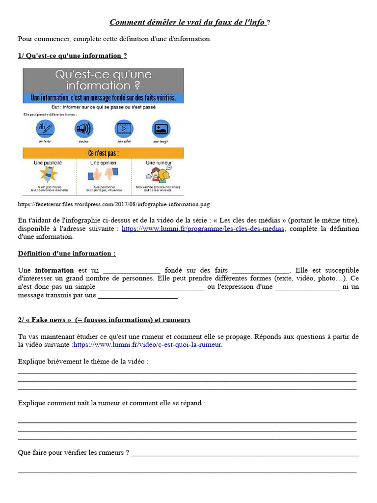 Démêler l'info : vrai ou faux ? | PDF | Théorie du complot | Informations
