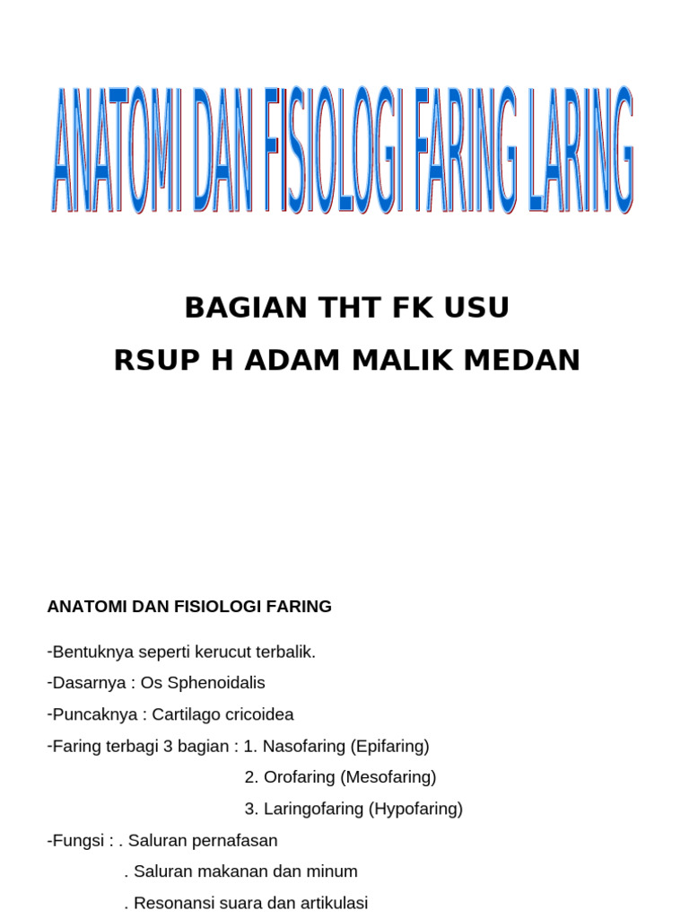 Anatomi Faring - Laring-Dr - Ida | PDF | Kajian Bahasa Asing ...
