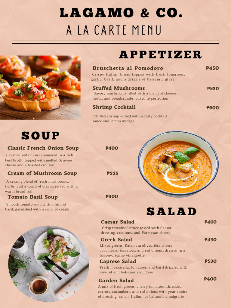 A La Carte | PDF | Salad | Soup