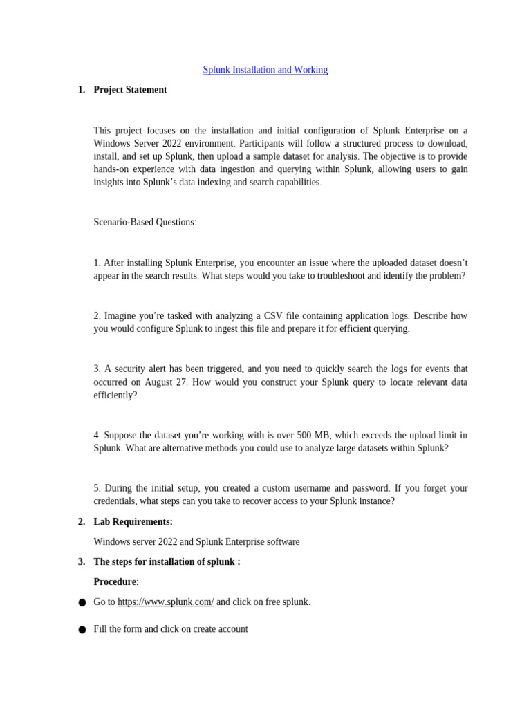 Installing Splunk on Windows Server 2022 | PDF | Data | Information ...
