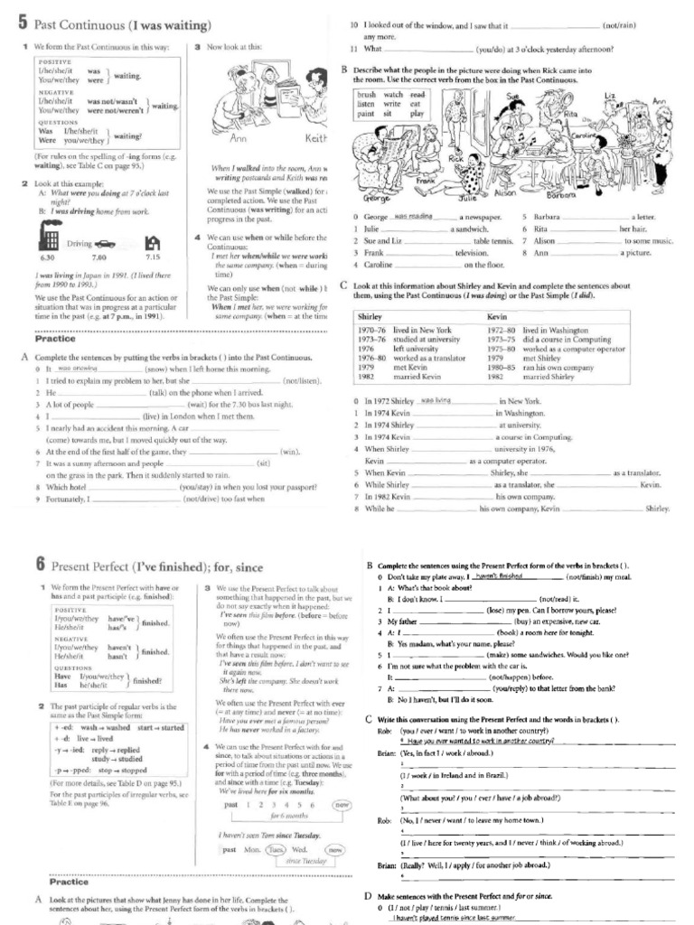 Past Continue and Present Perfect | PDF
