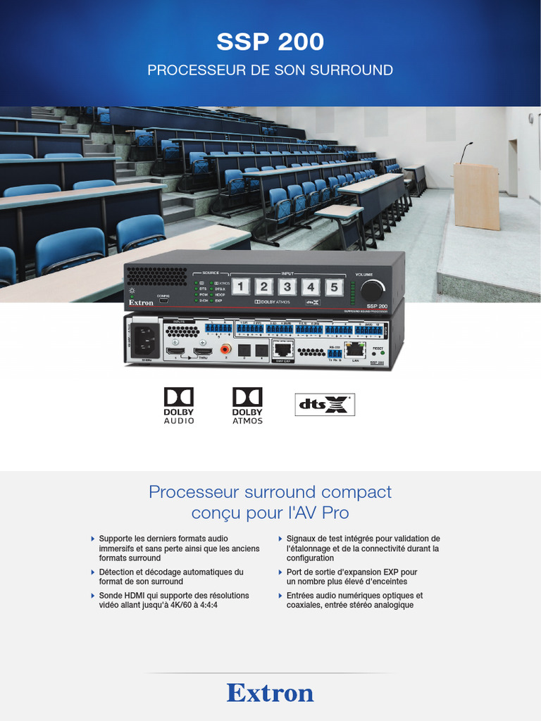 Processeur Surround SSP 200 Extron | PDF | HDMI | Technologie de ...