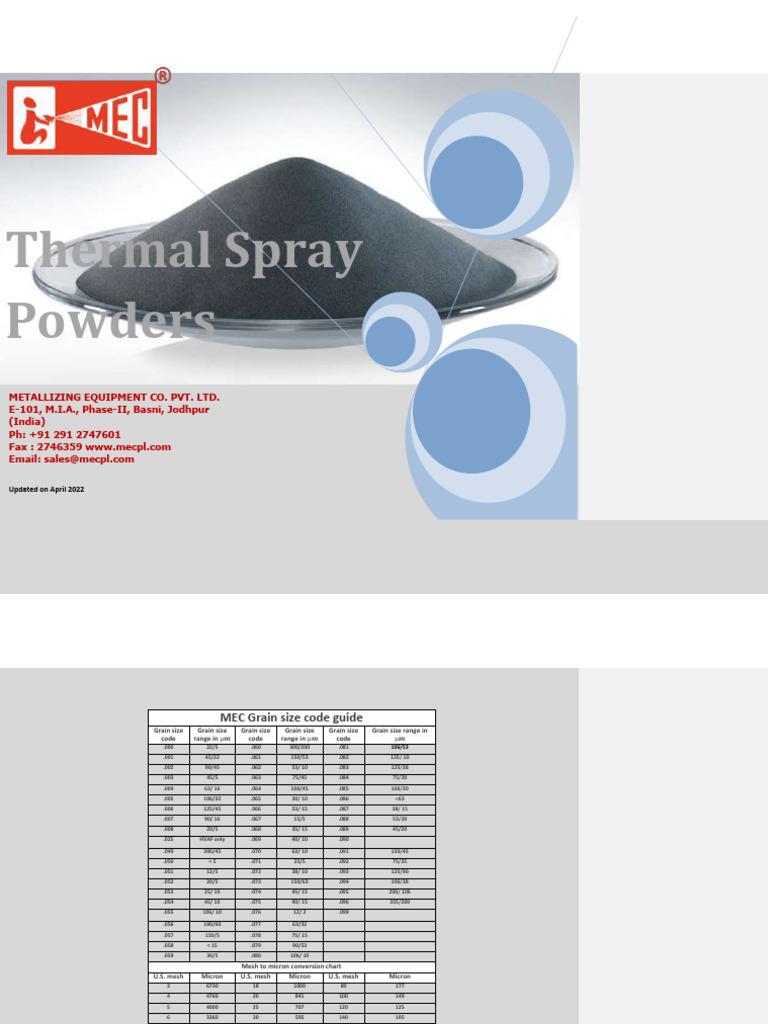 MEC Powder List - New Upadted List | PDF | Industrial Processes ...