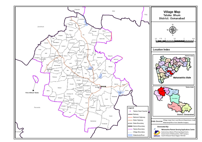 Bhum Taluka Map, Osmanabad District | PDF