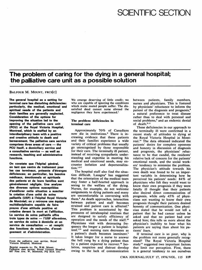 Palliative Care Units in Hospitals | PDF | Terminal Illness | Hospice
