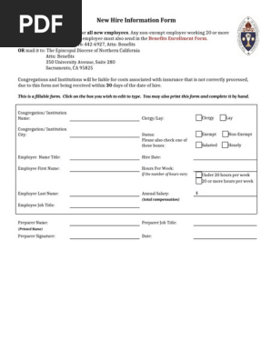 New Hire Information Form