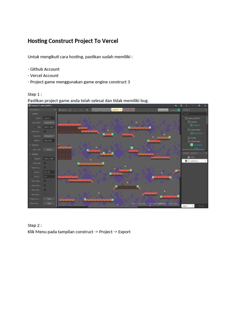 Hosting project construct 3 project to vercel pdf seni komputer
