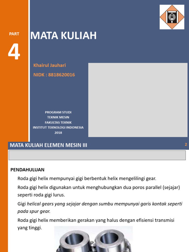 Roda Gigi Helix: Desain dan Kekuatan | PDF