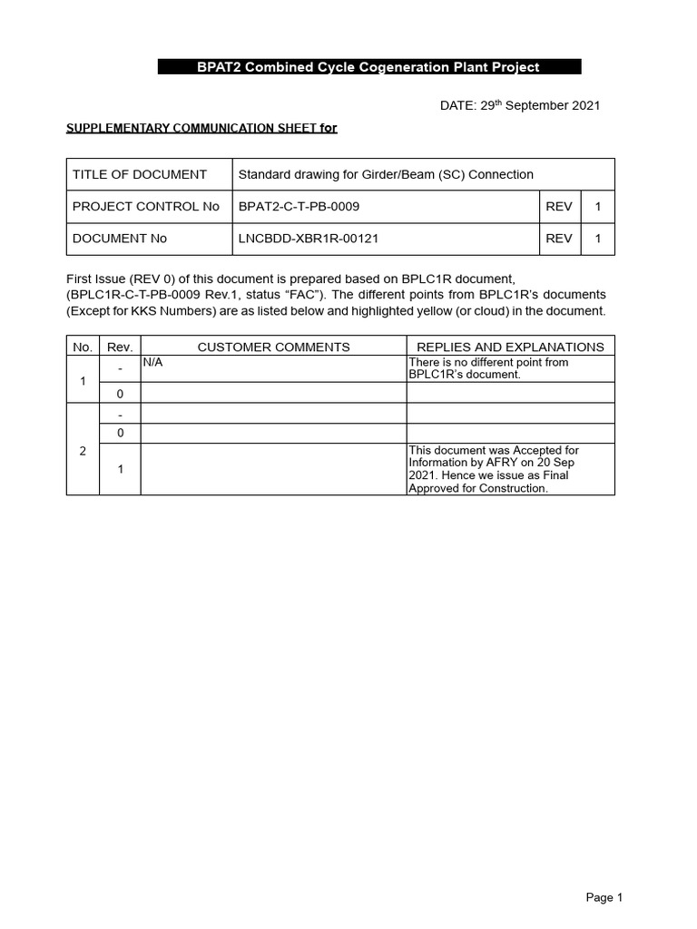 BPAT2-C-T-PB-0009-1 Standard Drawing For Girder-Beam (SC) Connection ...