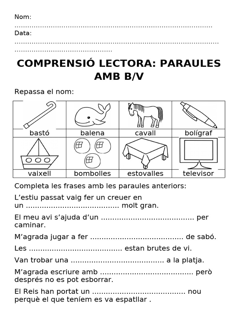 Comprensió Lectora I Ortografia | PDF