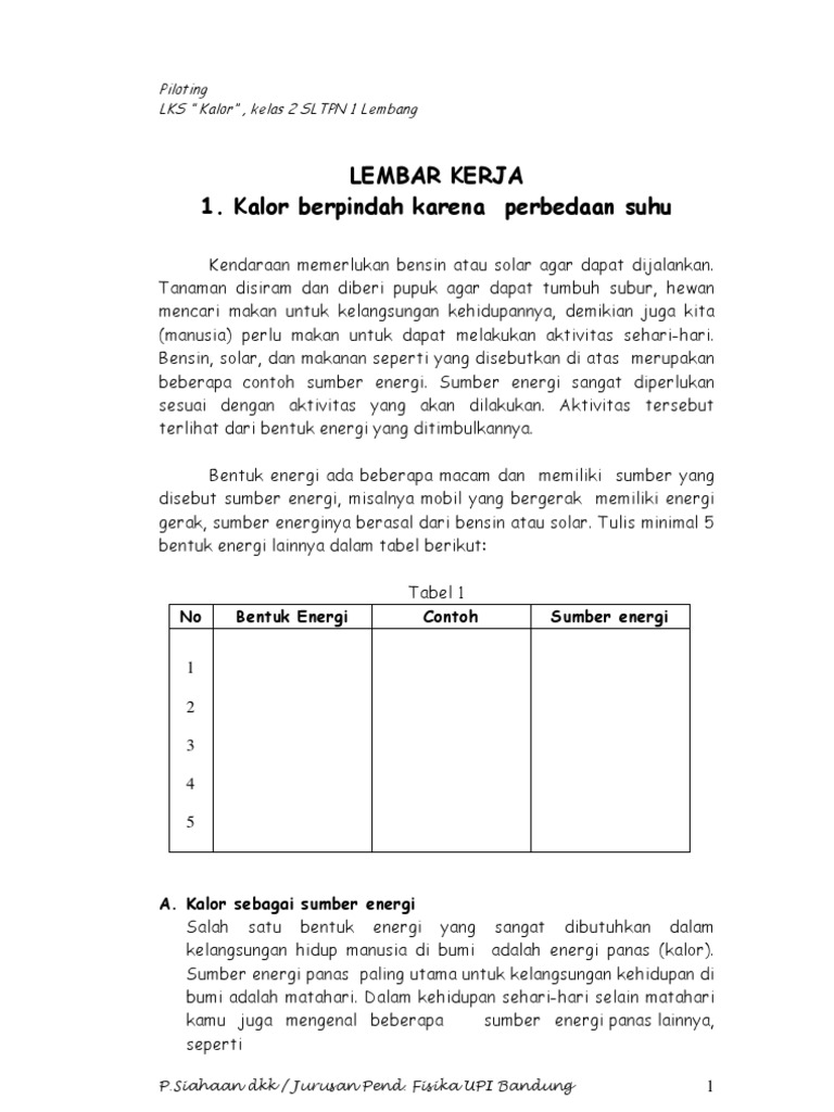 Lembar Kerja Siswa