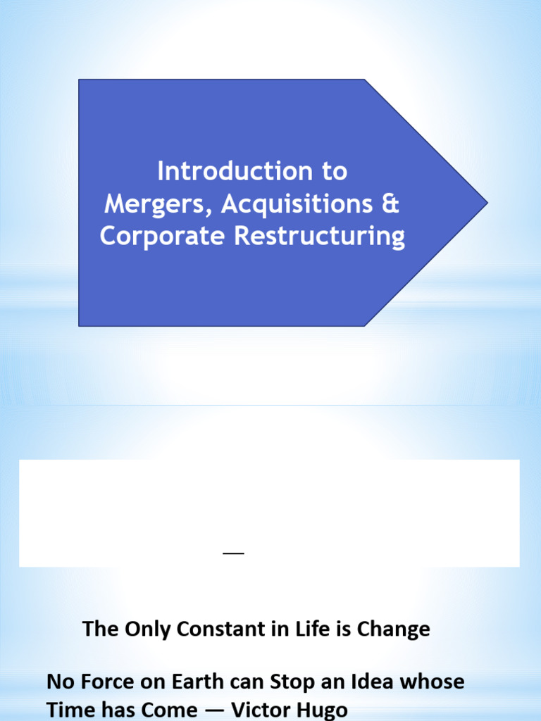 Mergers & Acquisitions Overview Guide | PDF | Mergers And Acquisitions ...