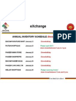 eXchange Annual Inventory Schedule - Store Closures