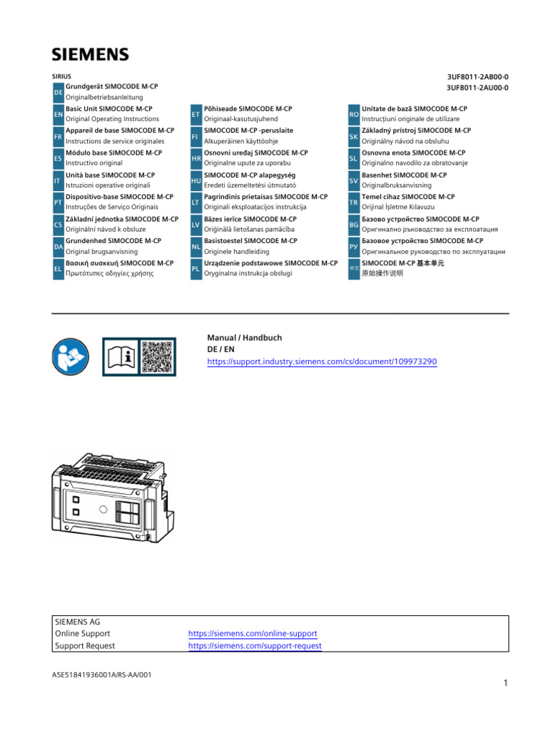 Basic Unit SIMOCODE M-CP | PDF