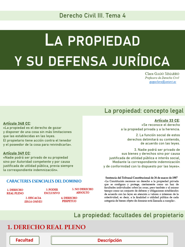 Defensa Jurídica de la Propiedad Civil | PDF | Propiedad | Posesión (Ley)