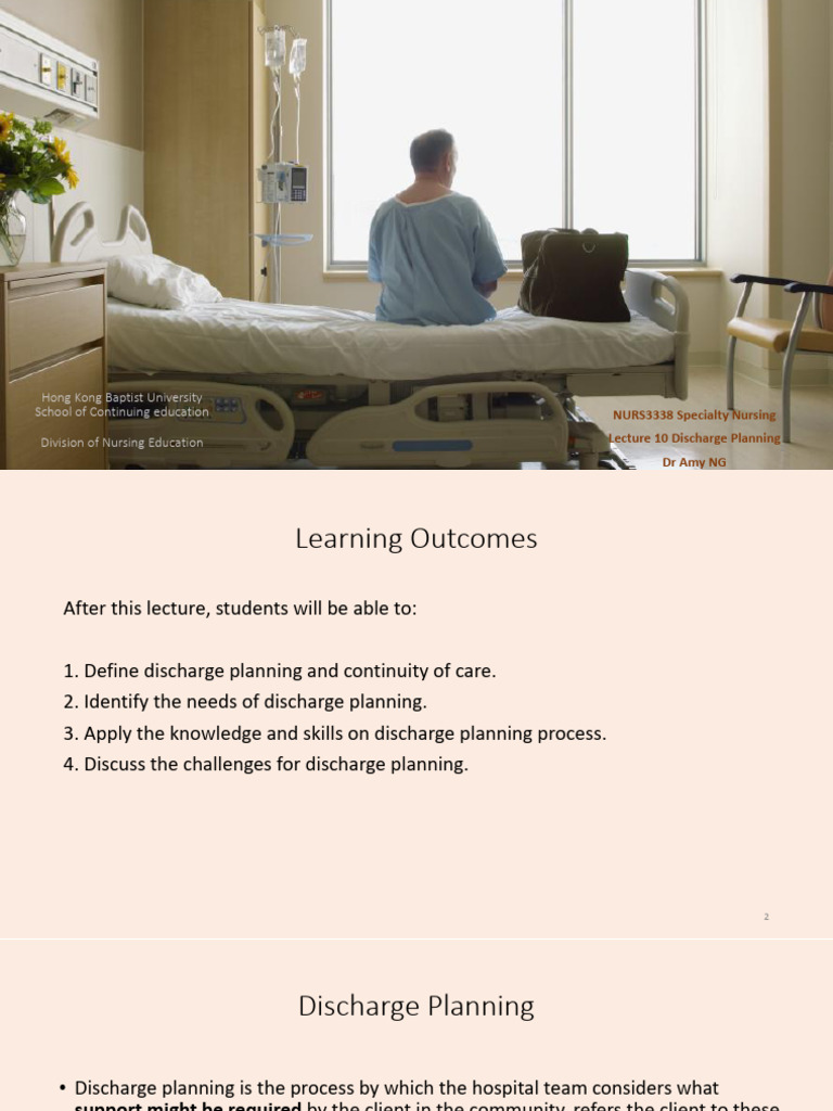 Discharge Planning in Nursing Education | PDF | Physical Therapy | Patient