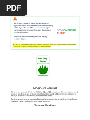 Lawn Care Contract Template