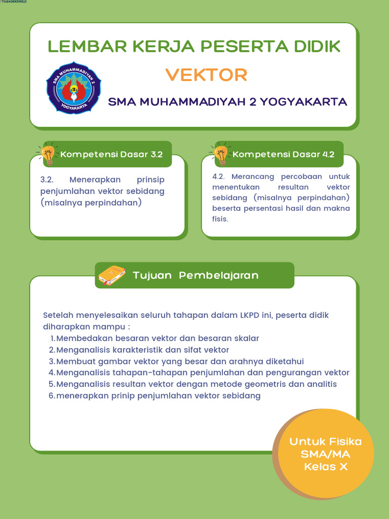 LKPD Vektor untuk Kelas 10 dan 11 | PDF | Metode & Bahan Ajar | Sains ...