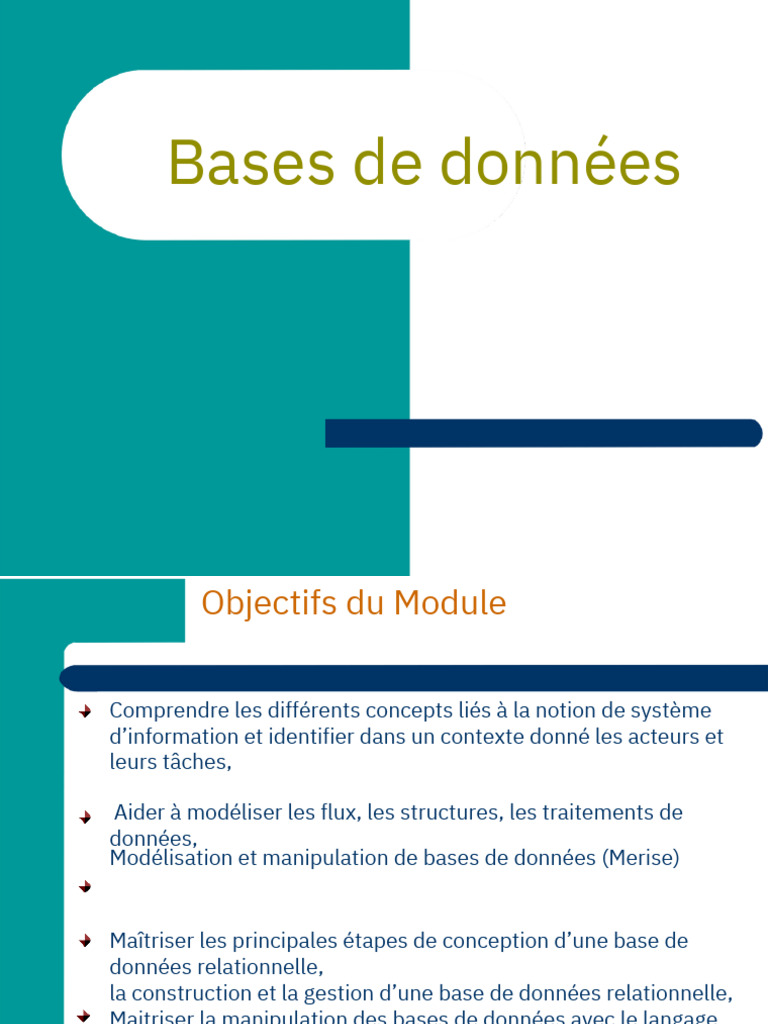 Gestion des Bases de Données Relationnelles | PDF | Bases de données ...