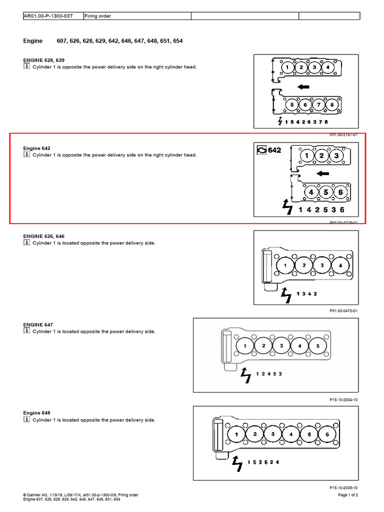 Mercedes Engine Firing Orders Guide | PDF