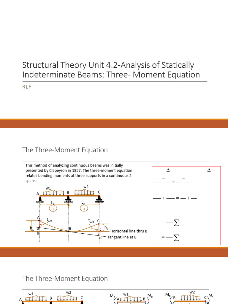 Three-Moment Equation for Beam Analysis | PDF | Beam (Structure ...