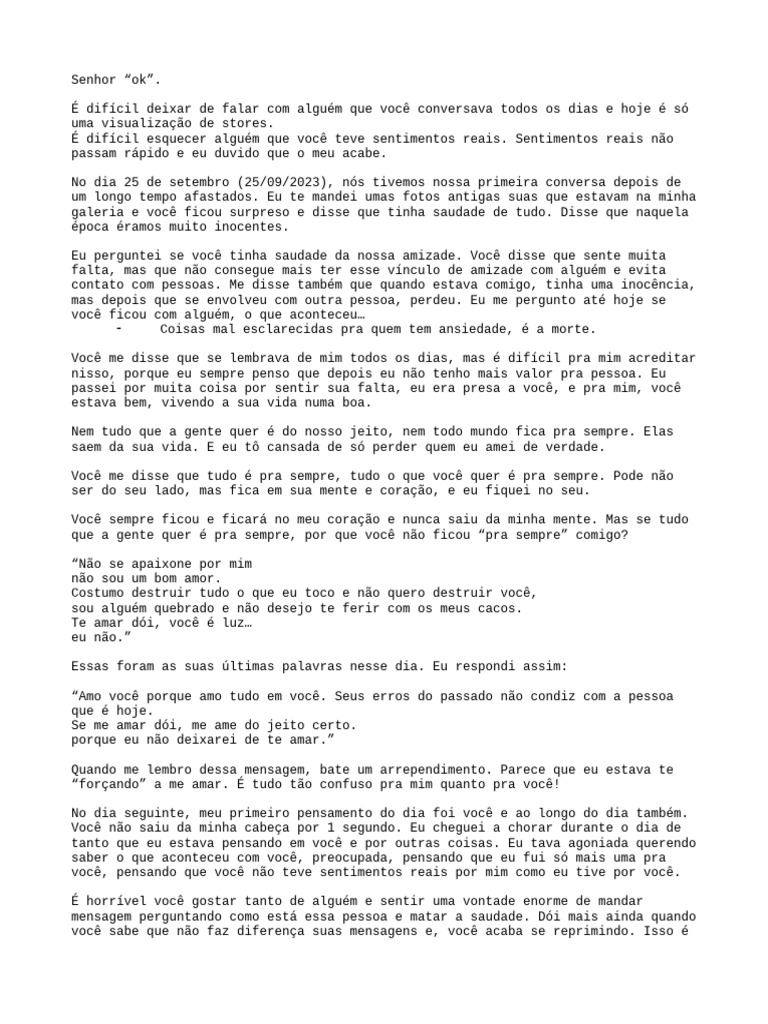 Reflexões sobre amor e saudade | PDF | Amor | Tempo