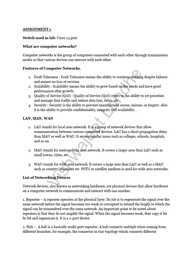 Overview of Computer Networks and Devices | PDF | Computer Network ...