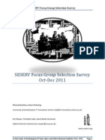 SESERV Focus Group Survey 3Q2011