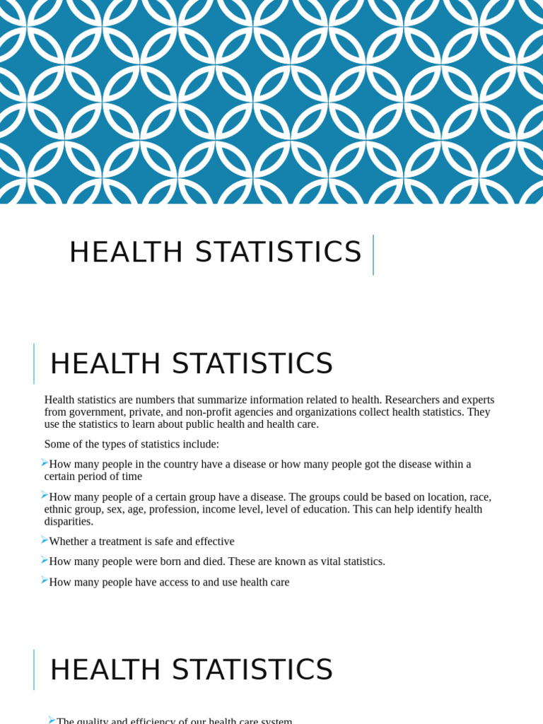 Health Statistics | PDF | Epidemiology | Cohort Study