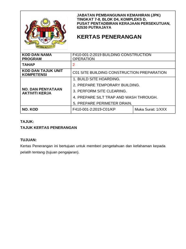 8. F410-001-2-2019-C01 KP (1-3)(PUTIH) | PDF