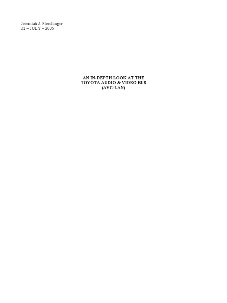 Avc Lan PDF Network Topology Signal (Electrical Engineering)