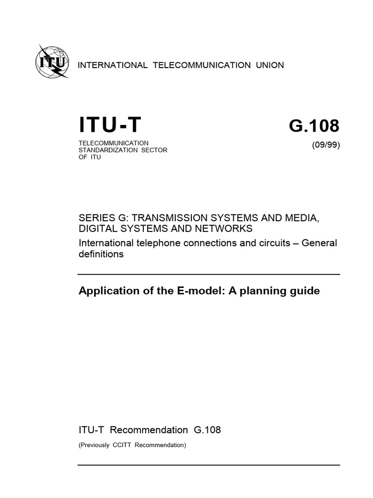 T Rec G.108 199909 I!!pdf e | PDF | Computer Network | Gsm