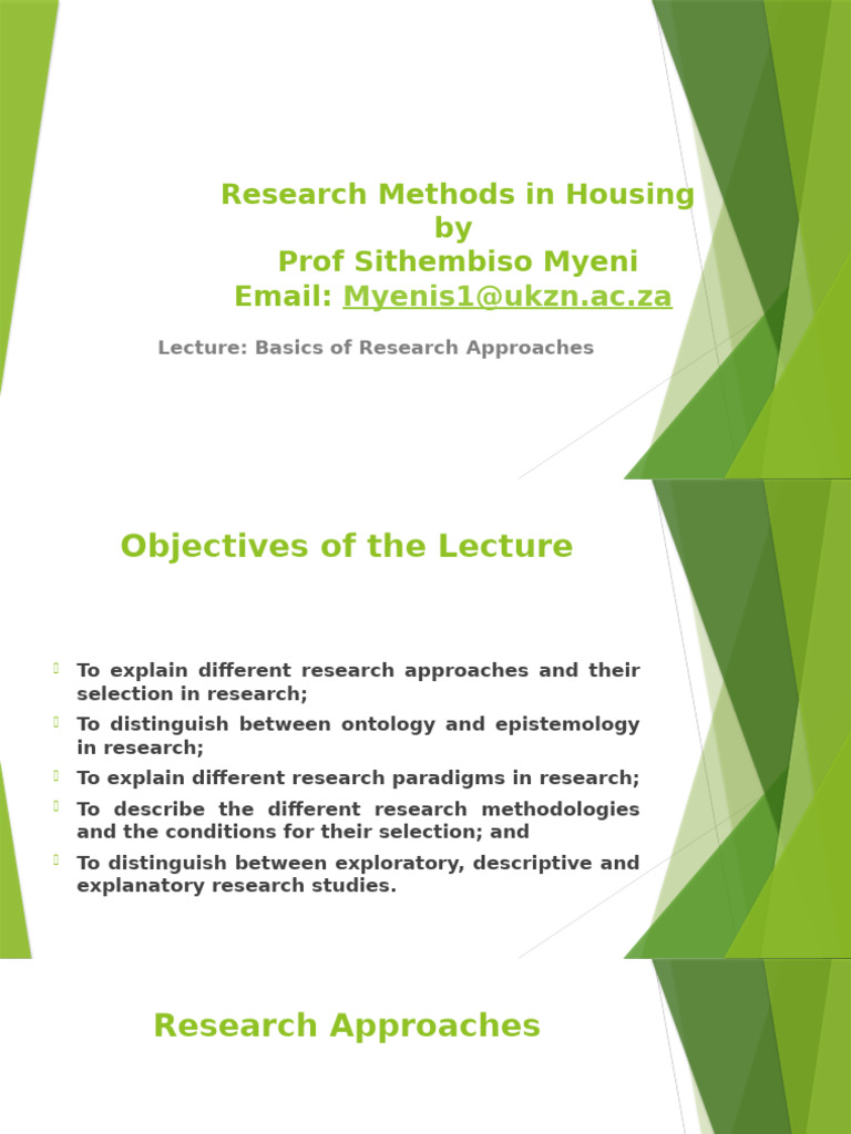 Research Methods in Housing Explained | PDF | Methodology ...