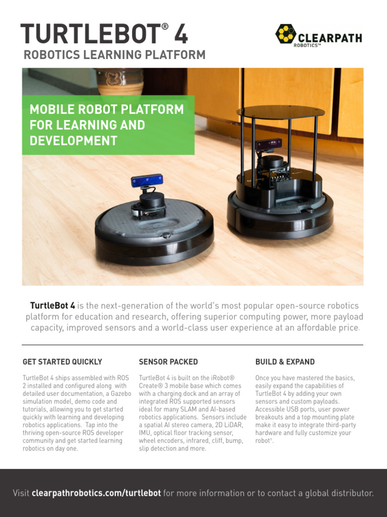 Turtlebot 4 OverviewBrochure Jul22 | PDF | Raspberry Pi | Computing