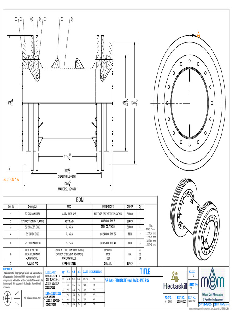Line 3 - 52 Inch Bidirectional Batching Pig | PDF