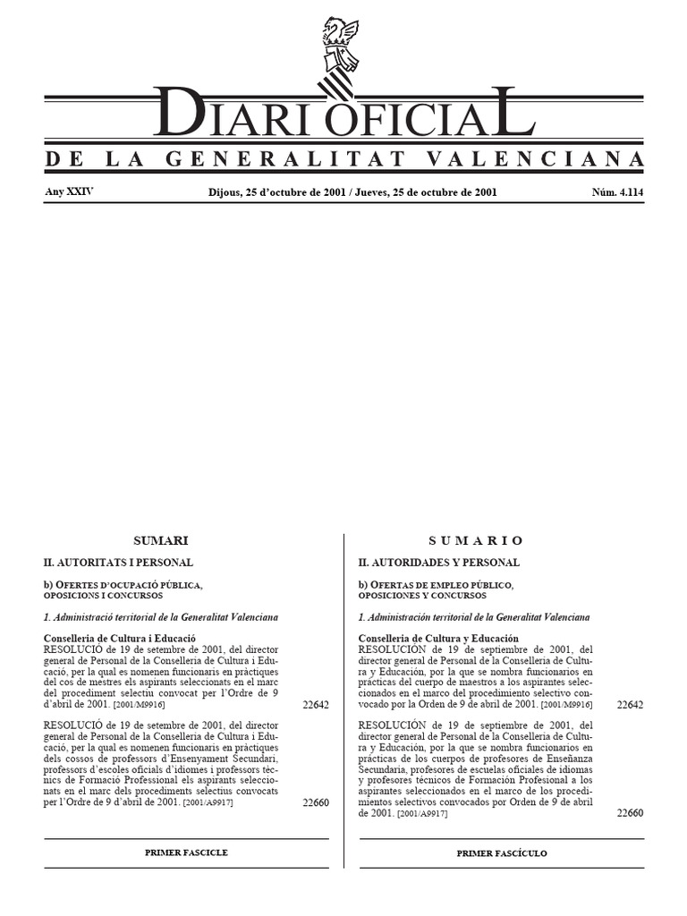 Oposiciones y Nomenamientos Educativos | PDF