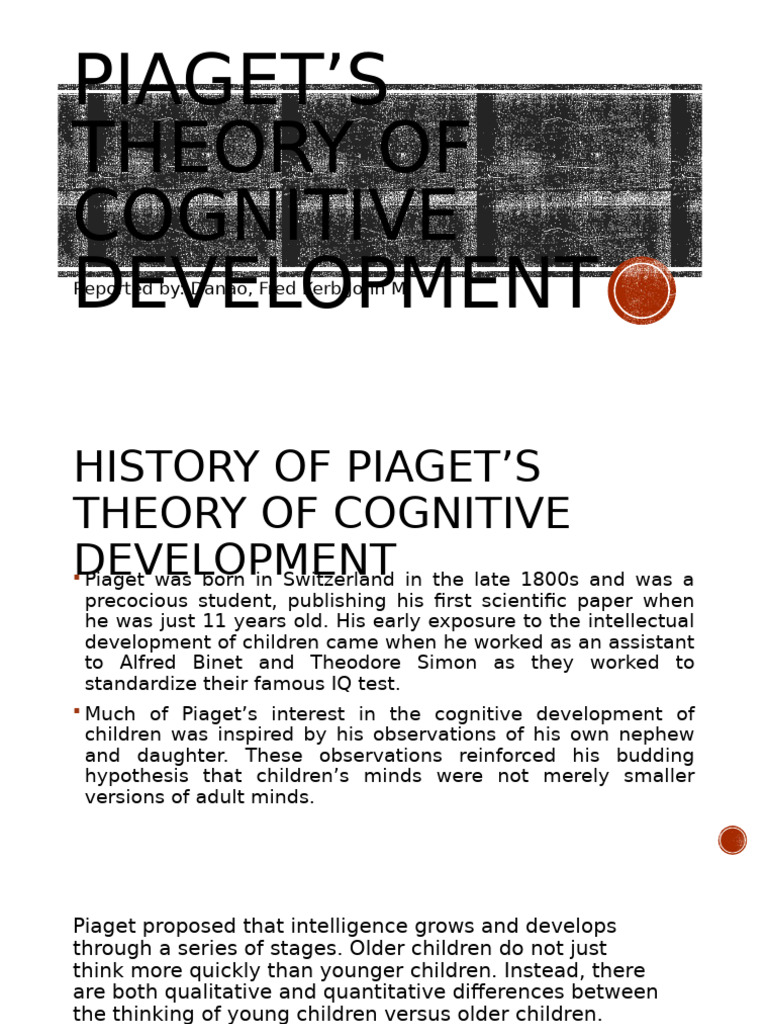 Piaget's Stages of Cognitive Development | PDF | Cognitive Development ...