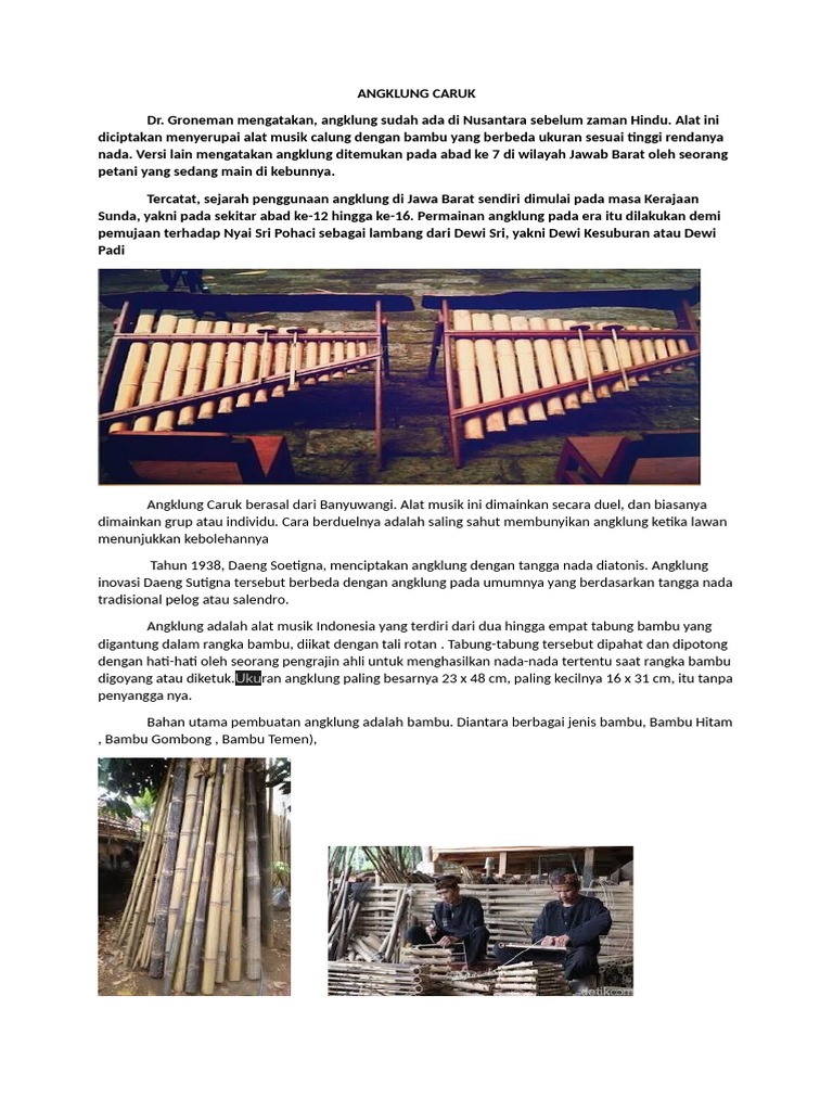 Sejarah dan Teknik Angklung Caruk | PDF | Seni