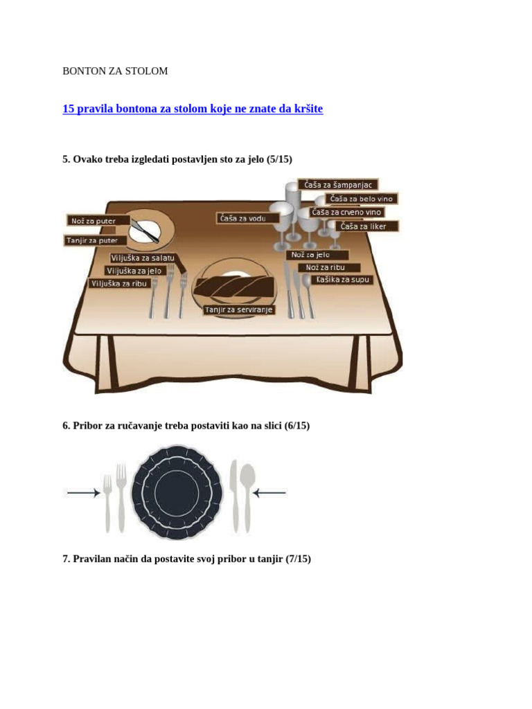 Bonton Za Stolom | PDF