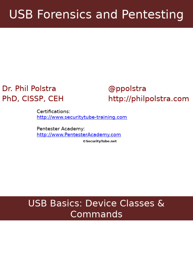 USB Forensics: Device Classes & Commands | PDF