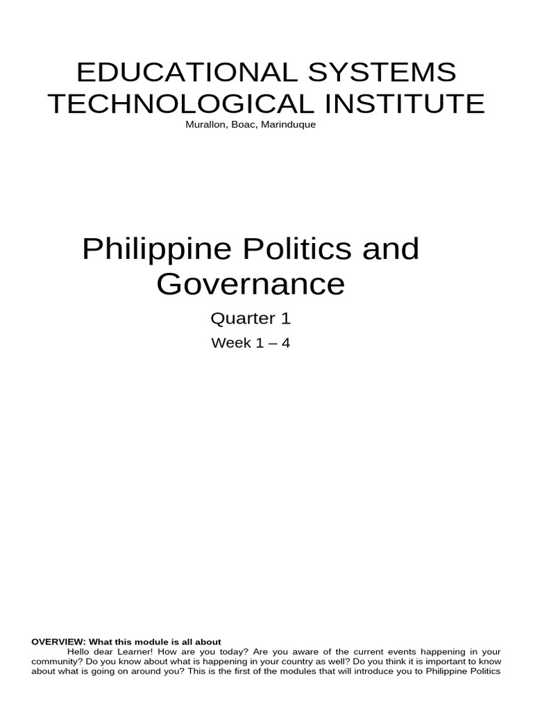 Politics Week 1 4 | PDF | Governance | Liberalism