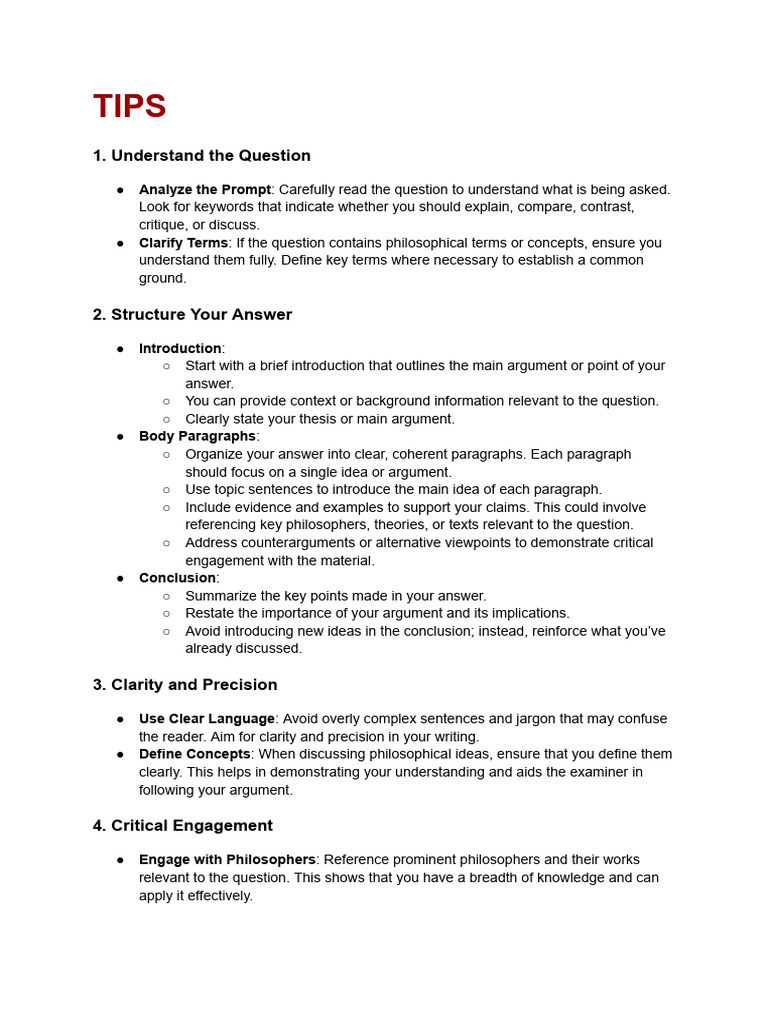 Tips | PDF | Argument | Thought